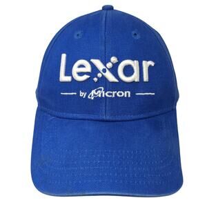 Lexar By Micron Strapback Baseball Cap Blue One Size Adjustable Embroidered